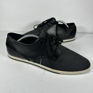 ALDO Men’s Black Leather & Mesh Low Top Sneakers Shoes - Size 11 US / 44 EUR